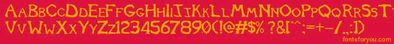 Tomb2013 Font – Orange Fonts on Red Background