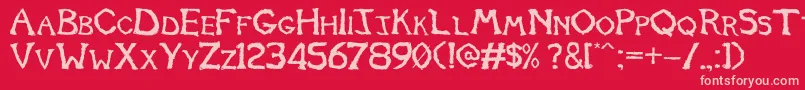 Tomb2013 Font – Pink Fonts on Red Background