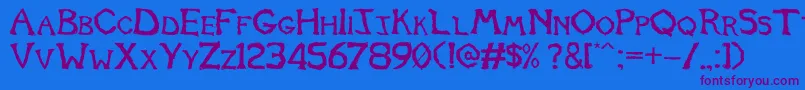 Tomb2013 Font – Purple Fonts on Blue Background