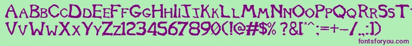 Tomb2013 Font – Purple Fonts on Green Background