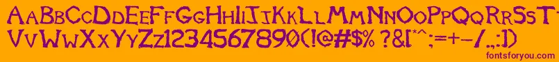 Tomb2013-Schriftart – Violette Schriften auf orangefarbenem Hintergrund