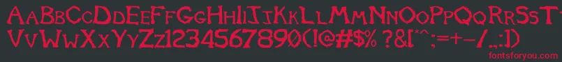 Tomb2013 Font – Red Fonts on Black Background