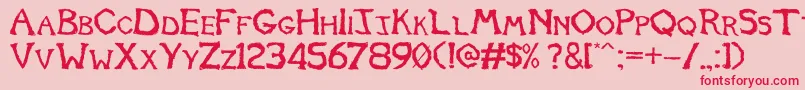 Tomb2013 Font – Red Fonts on Pink Background