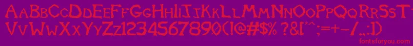 Tomb2013 Font – Red Fonts on Purple Background