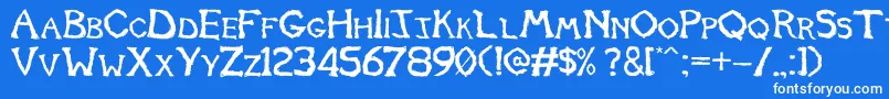 Tomb2013 Font – White Fonts on Blue Background