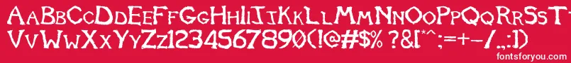 Tomb2013 Font – White Fonts on Red Background