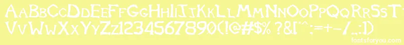 Tomb2013 Font – White Fonts on Yellow Background