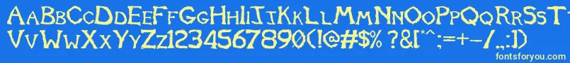 Tomb2013 Font – Yellow Fonts on Blue Background