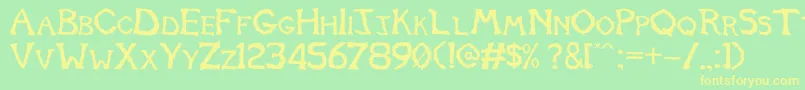 Tomb2013 Font – Yellow Fonts on Green Background