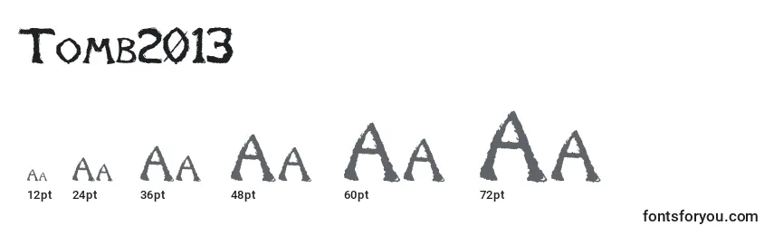 Размеры шрифта Tomb2013