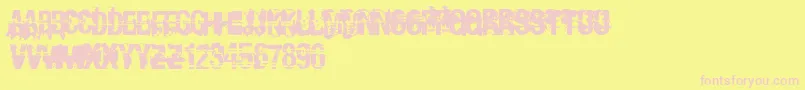 Andy ffy Font – Pink Fonts on Yellow Background