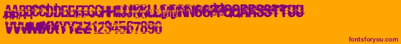 Andy ffy-Schriftart – Violette Schriften auf orangefarbenem Hintergrund