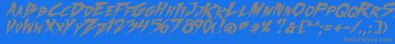 フォントFightingSpirit2Bold – 青い背景に灰色の文字