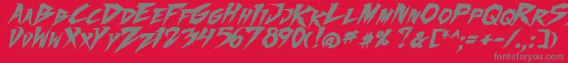 フォントFightingSpirit2Bold – 赤い背景に灰色の文字