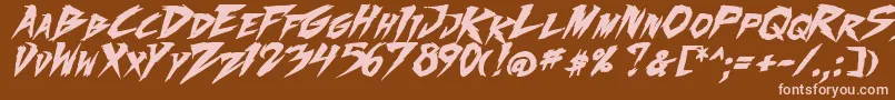FightingSpirit2Bold-Schriftart – Rosa Schriften auf braunem Hintergrund