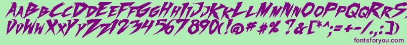 FightingSpirit2Bold Font – Purple Fonts on Green Background