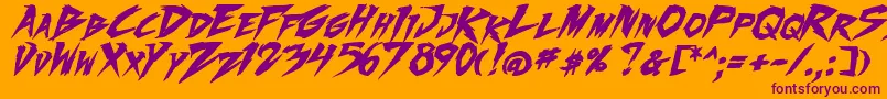 フォントFightingSpirit2Bold – オレンジの背景に紫のフォント