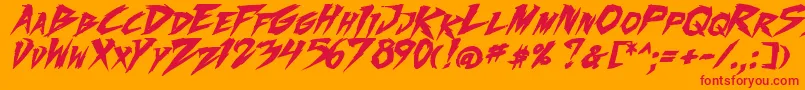 Czcionka FightingSpirit2Bold – czerwone czcionki na pomarańczowym tle