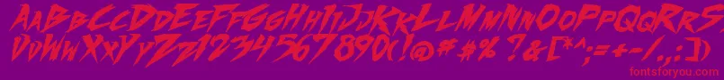 FightingSpirit2Bold-fontti – punaiset fontit violetilla taustalla