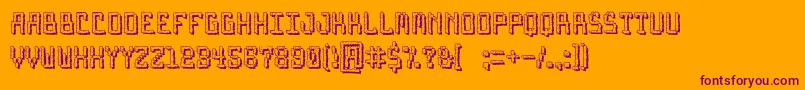 Шрифт ArcadeNightmare – фиолетовые шрифты на оранжевом фоне
