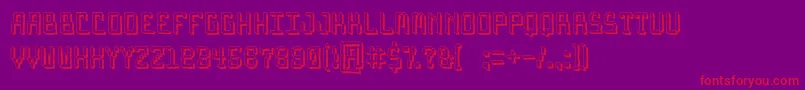 ArcadeNightmare-Schriftart – Rote Schriften auf violettem Hintergrund