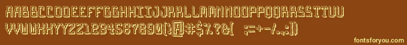 ArcadeNightmare-fontti – keltaiset fontit ruskealla taustalla