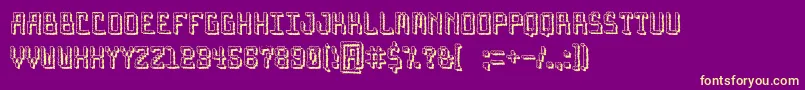 ArcadeNightmare Font – Yellow Fonts on Purple Background