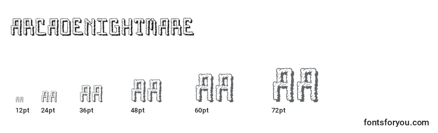 ArcadeNightmare Font Sizes