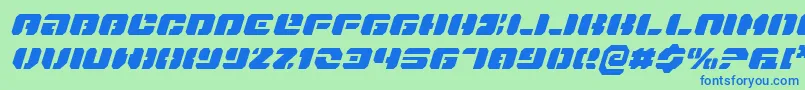 DanStargateItalic Font – Blue Fonts on Green Background