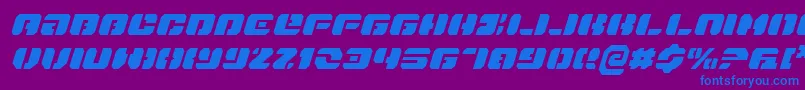 DanStargateItalic-fontti – siniset fontit violetilla taustalla