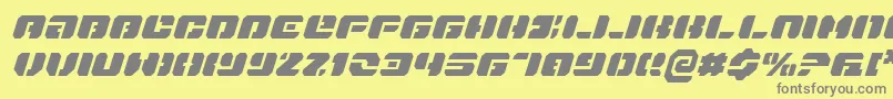 Czcionka DanStargateItalic – szare czcionki na żółtym tle