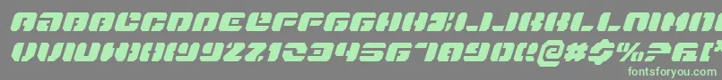 フォントDanStargateItalic – 灰色の背景に緑のフォント