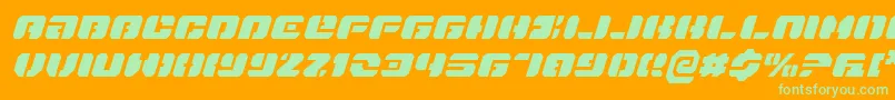 DanStargateItalic Font – Green Fonts on Orange Background