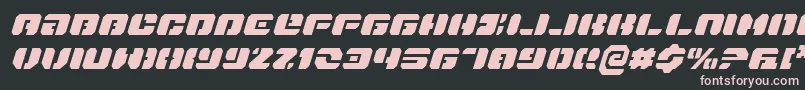 フォントDanStargateItalic – 黒い背景にピンクのフォント