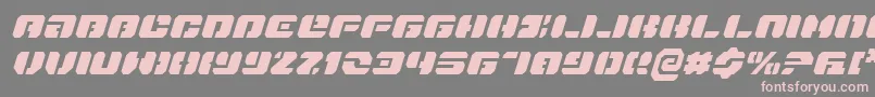 フォントDanStargateItalic – 灰色の背景にピンクのフォント