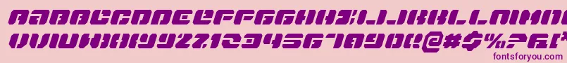 DanStargateItalic-Schriftart – Violette Schriften auf rosa Hintergrund