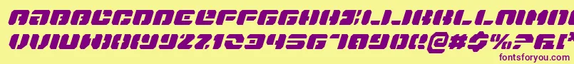 DanStargateItalic-fontti – violetit fontit keltaisella taustalla