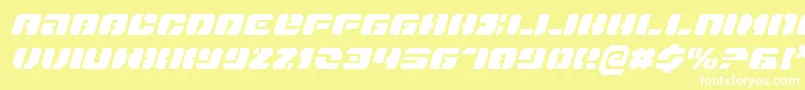 DanStargateItalic Font – White Fonts on Yellow Background