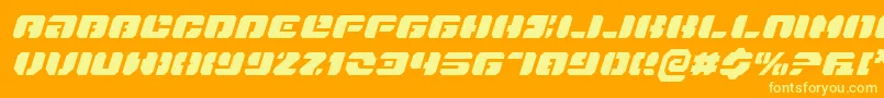 Шрифт DanStargateItalic – жёлтые шрифты на оранжевом фоне