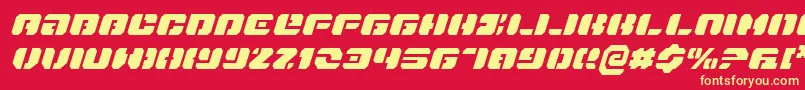 DanStargateItalic Font – Yellow Fonts on Red Background