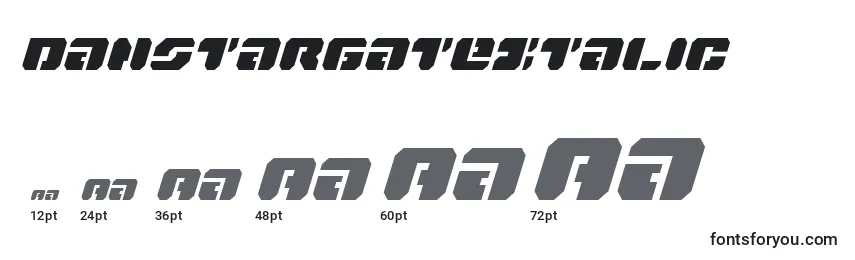 Размеры шрифта DanStargateItalic