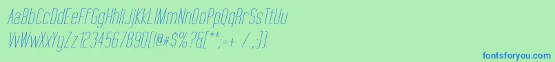 TallFilmsExpandedOblique Font – Blue Fonts on Green Background