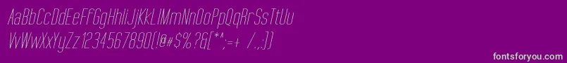 TallFilmsExpandedOblique Font – Green Fonts on Purple Background
