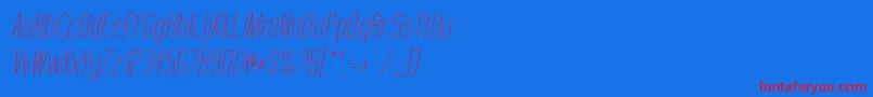 TallFilmsExpandedOblique Font – Red Fonts on Blue Background