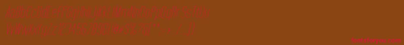 TallFilmsExpandedOblique Font – Red Fonts on Brown Background