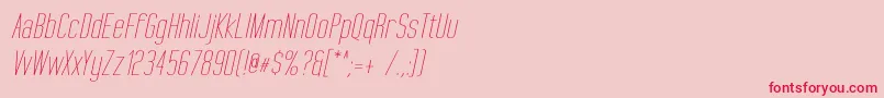 TallFilmsExpandedOblique-Schriftart – Rote Schriften auf rosa Hintergrund