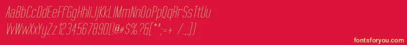 フォントTallFilmsExpandedOblique – 黄色の文字、赤い背景