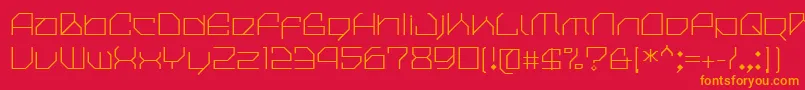 CilicaRegular Font – Orange Fonts on Red Background