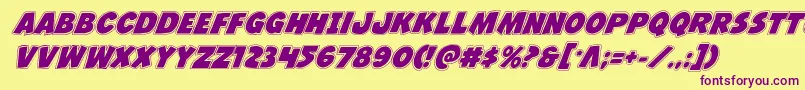 Jcandlestickacad-Schriftart – Violette Schriften auf gelbem Hintergrund