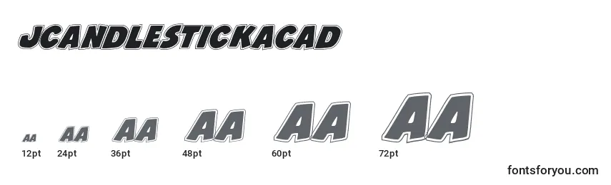 Размеры шрифта Jcandlestickacad